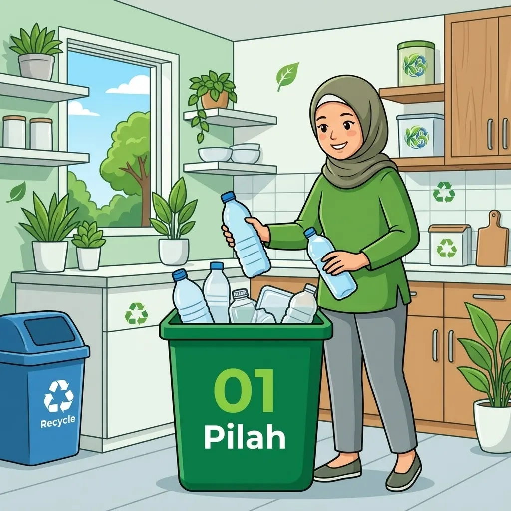 Ilustrasi memilah sampah