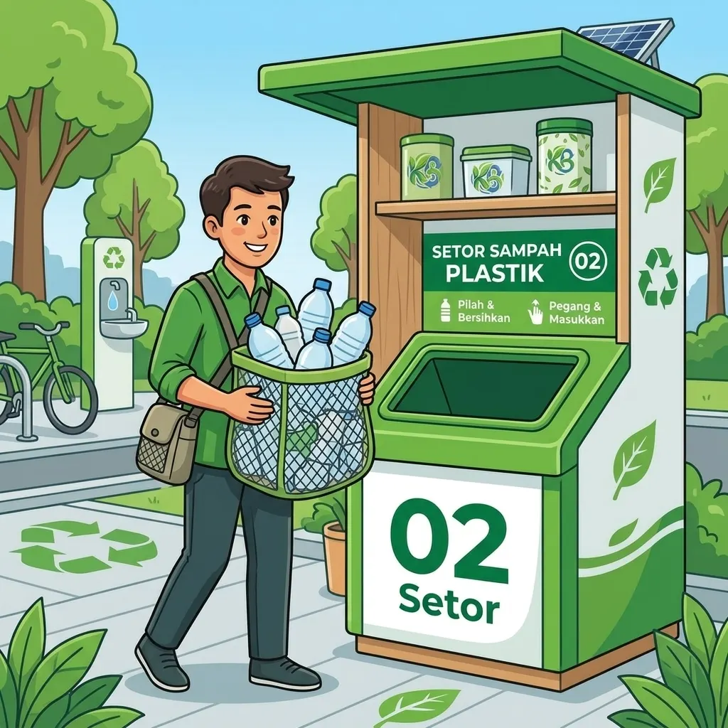 Ilustrasi menyetor sampah